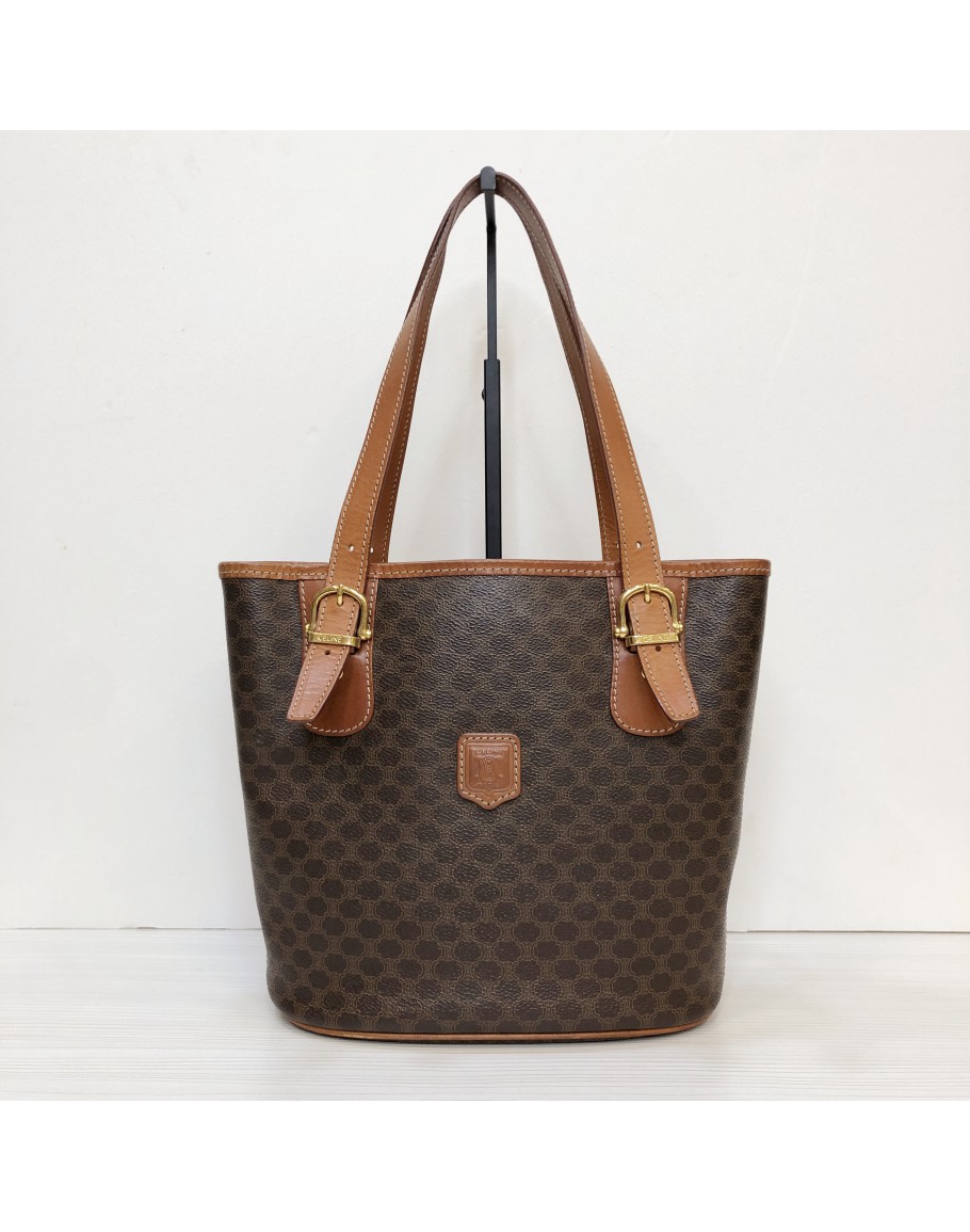 CELINE Vintage Macadam Monogram Tote Bag GHW